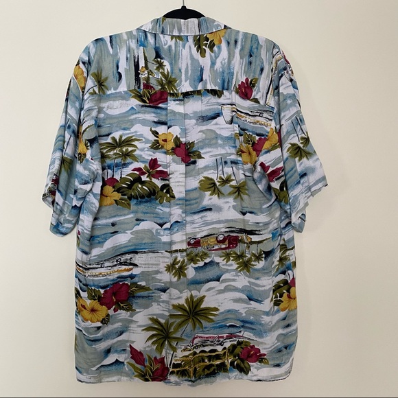 EXTREME collection vintage Hawaiian button down short sleeve shirt sz L - Picture 6 of 6